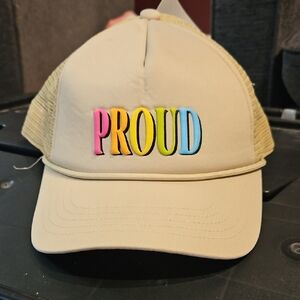 Trucker Hat with Colorful 'Proud' Embroidery